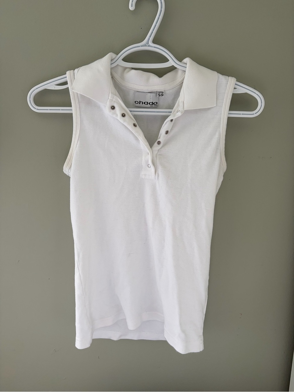 Chaco White Sleeveless Polo Tank Top